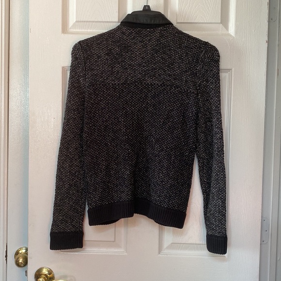 Rag & Bone Tweed Knitted Baseball Varsity Jacket Leather Trim - Picture 3 of 8